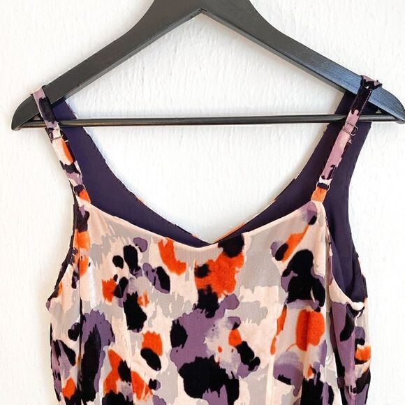 Cabi Radiant Velvet Burnout Slip Dress Women’s Small Style# 3514 Orange Purple - Picture 10 of 11